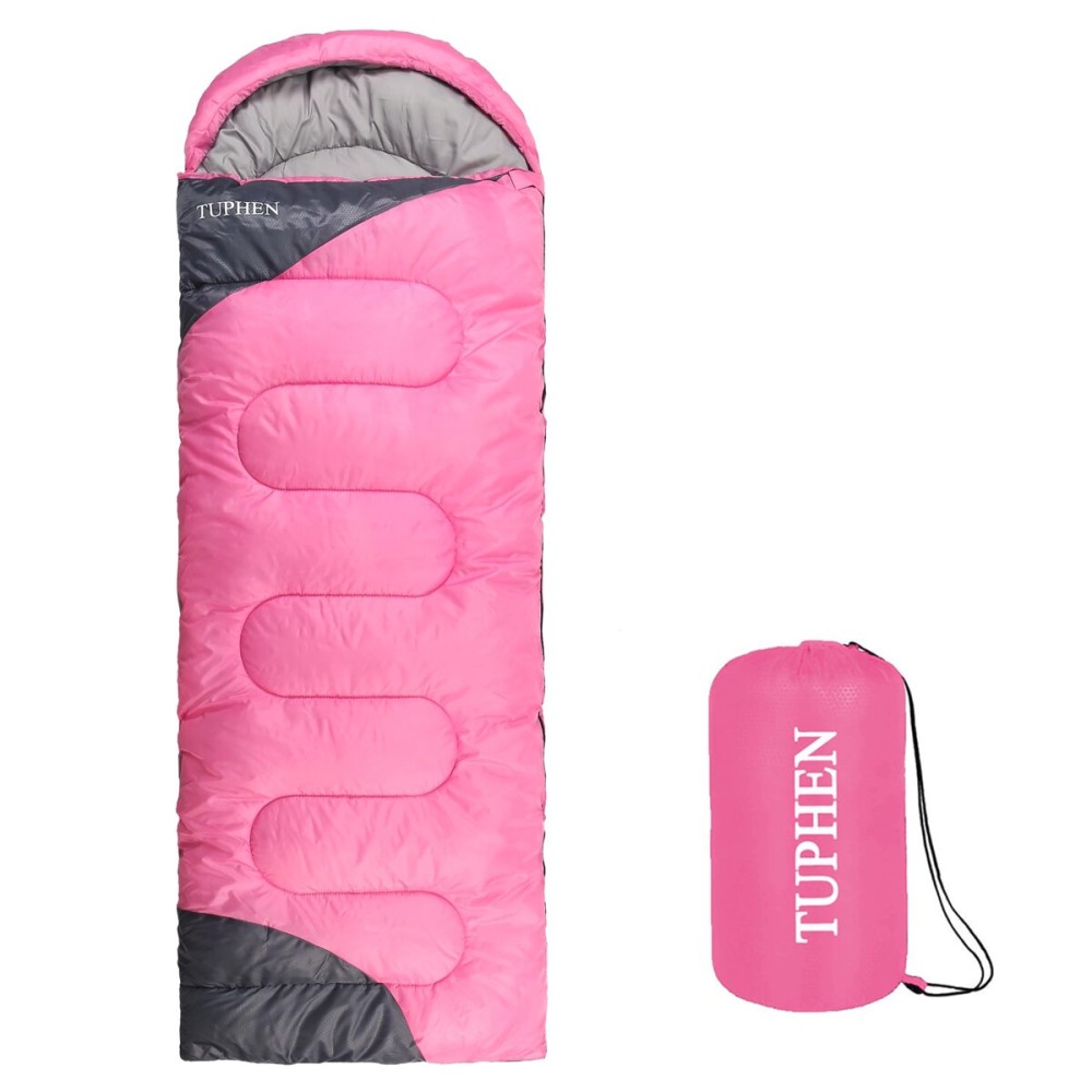 tuphen - XL Camping Sleeping Bag for Adults Kids, 3-4 Seasons Warm Cold Weather - Waterproof Sleeping Bags for Hiking Backpacking Outdoor - Lightweight Packable Travel Gear Summer Winter - Girls Boys