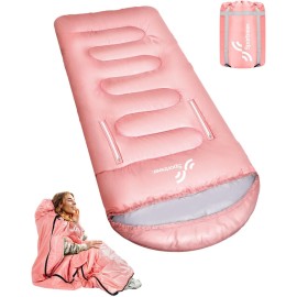 Sportneer 0 Degree Wearable Sleeping Bag for Adults & Kids - Walkable with Arm Zippers, Waterproof & Warm to 32F, Compact for Camping, Stadiums, Travel, Backpacking & Car Use