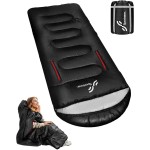 Sportneer 0 Degree Wearable Sleeping Bag for Adults & Kids - Walkable with Arm Zippers, Waterproof & Warm to 32F, Compact for Camping, Stadiums, Travel, Backpacking & Car Use