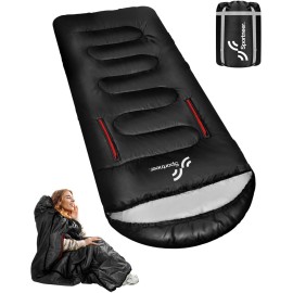 Sportneer 0 Degree Wearable Sleeping Bag for Adults & Kids - Walkable with Arm Zippers, Waterproof & Warm to 32F, Compact for Camping, Stadiums, Travel, Backpacking & Car Use