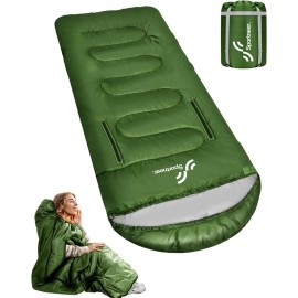 Sportneer 0 Degree Wearable Sleeping Bag for Adults & Kids - Walkable with Arm Zippers, Waterproof & Warm to 32F, Compact for Camping, Stadiums, Travel, Backpacking & Car Use