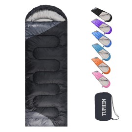 tuphen Camping Sleeping Bag for Adults Kids - 3-4 Seasons Warm Cold Weather - Waterproof Sleeping Bags for Hiking Backpacking Outdoor - Lightweight Summer Winter Packable Travel Gear