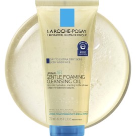 La Roche-Posay Lipikar AP+ Gentle Foaming Cleansing Oil, Gentle Oil Cleanser for Face and Body Formulated with Niacinamide, Long-Lasting 24-hour Hydration, Fragrance-Free & Soap Free, 200ml