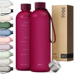 KIVY Large Water Bottle 50oz [Lightweight & Shatterproof] Fits Backpack & Cupholder for Travel, Sports, School - Extra large water bottle no straw - 1.5 Liter water bottles - 50oz Water bottle Red
