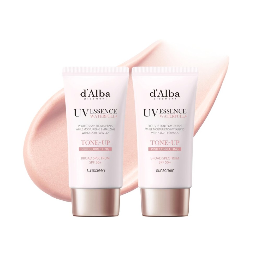 [2 ea] d\'alba Piedmont Waterfull Tone-Up Sunscreen Serum BROAD SPECTRUM SPF 50 + Korean Sunscreen for Face, All Skin Tones, Sweat Proof Formula (2 x 1.69 fl.oz.)