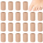 Blulu 24 Pieces Toe Tubes 0.98 Inches Cushion Tube Corn Pads for Toes Sleeves Soft Gel Protectors for Cushions Corns Blisters Calluses 3 Size(Skin Color,Small Size)