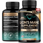 Lions Mane Supplement Capsules - Organic Lions Mane - Made in USA - Fruiting Bodies Extract - 1200 mg, 25% Polysaccharides - Memory & Focus Support - As Lions Powder - 240 Capsules, 4 Month Supply