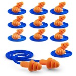 Quality Reusable Earplugs 20 Pair - 25dB Corded Silicone Ear Plugs for Shooting Construction Work Ear Plugs Motorcycle Range Hunting Hearing Protection Ear Protection for Mowing Earplugs Reusable