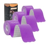 Kinesiology Tape Pro Athletic Sports (3 Rolls,60 Precut Strips) Waterproof Breathable Latex Free Tape for Ankle Wrists Knees Elastic Running Tennis Swimming Football Sports Activities Tapes(Purple