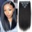 Mihugass Seamless PU Yaki Straight Clip in Hair Extensions Real Human Hair For Women Invisible Yaki Straight Clip ins (12inch,1B)