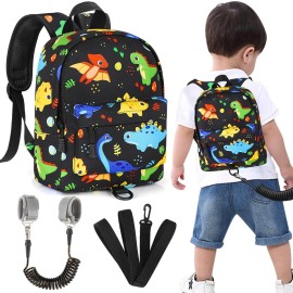 Accmor Toddler Backpack Leash, Kids Backpack with Anti Lost Wrist Link, Mini Child Backpack Leash Baby Harness for Outdoor Walking, Cute Dinosaur Backpack Tether for Boys Girls Age 1-3 Years Old