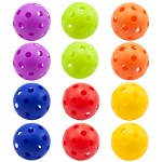 GSE Games & Sports Expert 24-Pack Colored Practice Baseballs, Plastic Baseballs Training, Hollow Airflow Softballs for Pitching, Batting, Catching for All Skill Levels