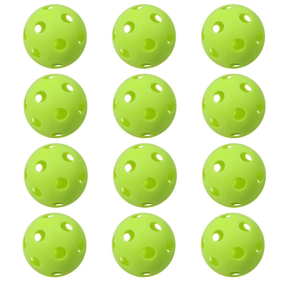 GSE Games & Sports Expert 24-Pack Fluorescent Green Practice Baseballs, Plastic Baseballs Training, Hollow Airflow Softballs for Pitching, Batting, Catching for All Skill Levels