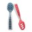 NumNum Baby Spoons Set, Baby Essentials Pre-Spoon GOOtensils for 6+ Months, First Stage Self-Feeding Spoons for Baby Led Weaning (BLW), Silicone Toddler Utensils, BPA-Free, 2 Pack Blue/Red