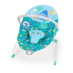 Bright Starts Disney Stitch Ohana Paradise Vibrating Baby Bouncer, Soothing Vibrations Infant Seat with 2 Sensory Toys, 0-6 Months