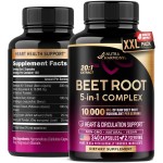 Beet Root 5-in-1 Complex Capsules - Healthy Blood Pressure Support Supplement** for Heart & Circulation Support - with Hawthorn Berry, Hibiscus & Garlic - for Men & Women - Made in USA, 240 Capsules