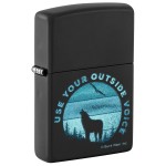 Zippo Buck Wear Use Your Outside Voice Design Black Matte Pocket Lighter
