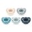 NUK 100% Silicone Comfy Orthodontic Pacifiers, 0-6 Months, Blue Fashion, Timeless Collection, 5 Count