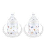 NUK Learner Cup, 6+ Months, Fun Fruits and Animals, Amazon Exclusive Collection, 5 Oz, Pack of 2 - BPA Free, Soft Spout, Spill Proof Sippy Cup