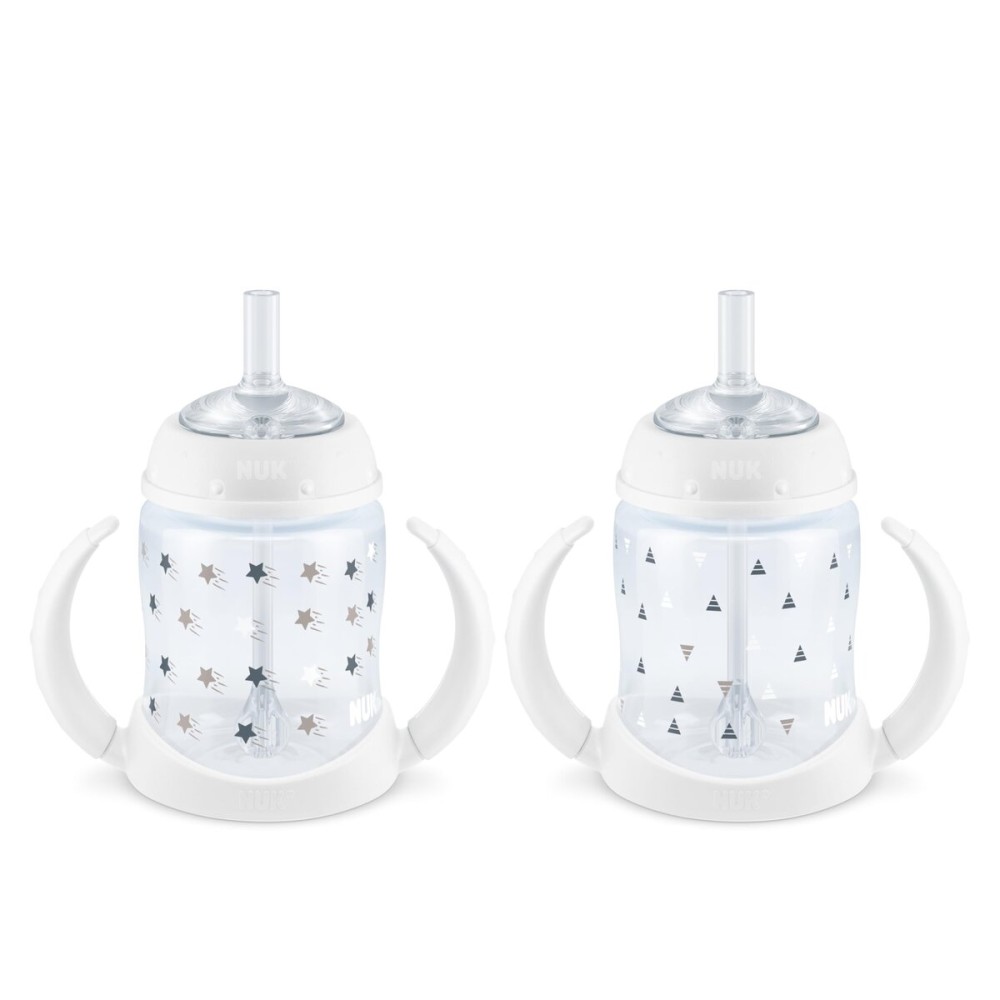 NUK Learner Straw Cup, 5oz, 2-Pack - Toddler Sippy Cup with Soft Straw for Easy Drinking, Suitable for Ages 6 Months and Up, Timeless Collection