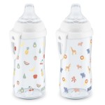 NUK Active Cup, Fun Fruits and Animals, Amazon Exclusive Collection, 10 Oz, Pack of 2 - BPA Free, Spill Proof Transition Sippy Cup