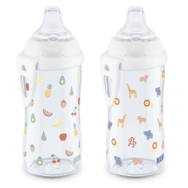 NUK Active Cup, Fun Fruits and Animals, Amazon Exclusive Collection, 10 Oz, Pack of 2 - BPA Free, Spill Proof Transition Sippy Cup