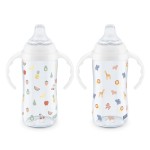 NUK Learner Cup, 8+ Months, Fun Fruits and Animals, Amazon Exclusive Collection, 10 Oz, Pack of 2, BPA-Free, Soft Spout, Spill Proof Sippy Cup