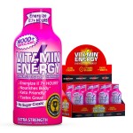 Vitamin Energy Mood+ Extra Strength Energy Shot Tropical Berry 8 Pack, 260mg Natural Caffeine, B-Vitamins, Rhodiola, Chamomile, Mood & Energy Support, Zero Sugar, Gluten-Free, Vegan, 1.93 fl oz