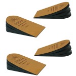 SIIHEA Adjustable Heel Lifts for Shoes, 1/4\'\' Height Increase Insoles for Achilles Tendonitis, Heel Pain, Leg Length Discrepancy, Plantar Fasciitis, Shoe Lifts Men, Women (Brown, Large (2 Pairs))