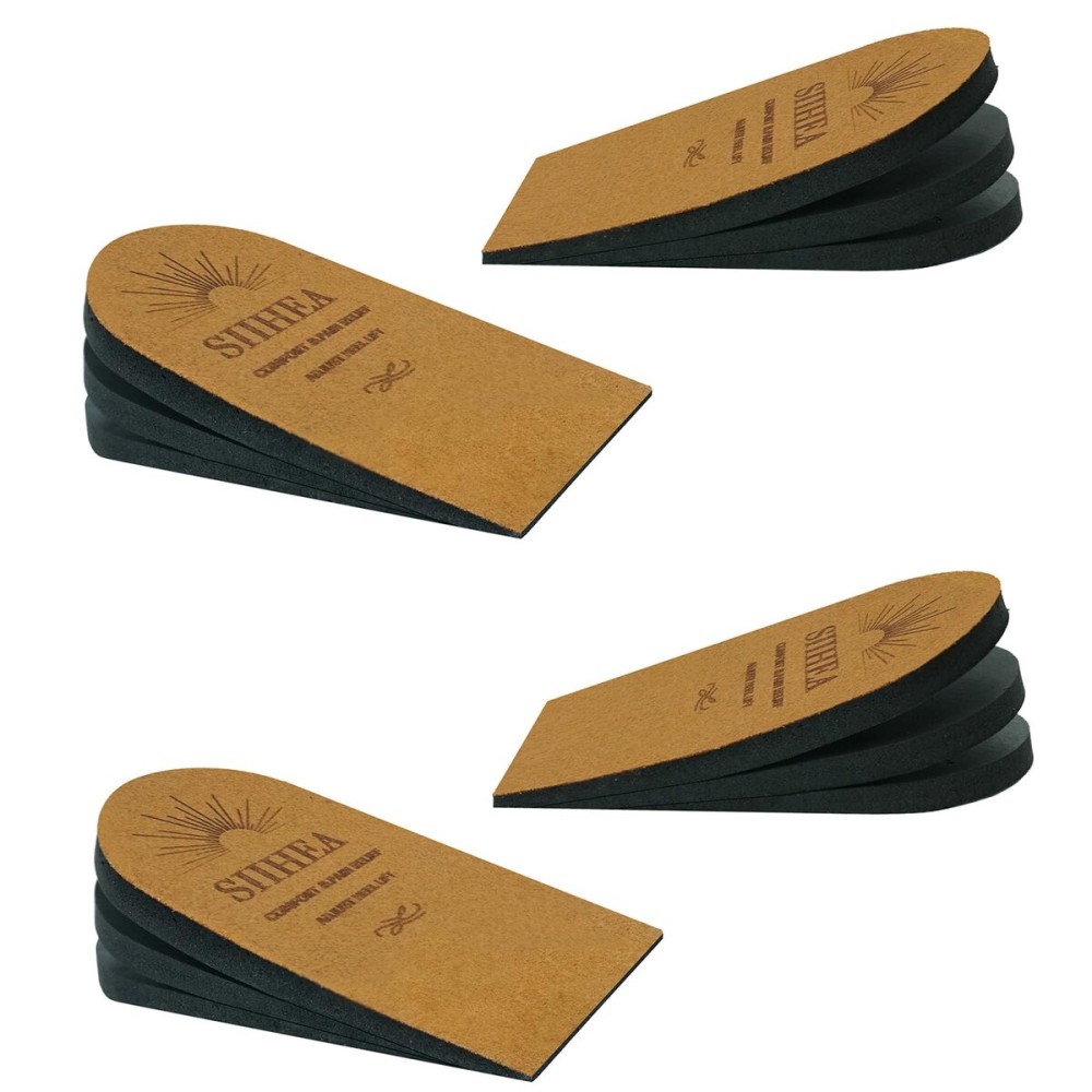 SIIHEA Adjustable Heel Lifts for Shoes, 1/4\'\' Height Increase Insoles for Achilles Tendonitis, Heel Pain, Leg Length Discrepancy, Plantar Fasciitis, Shoe Lifts Men, Women (Brown, Small (2 Pairs))
