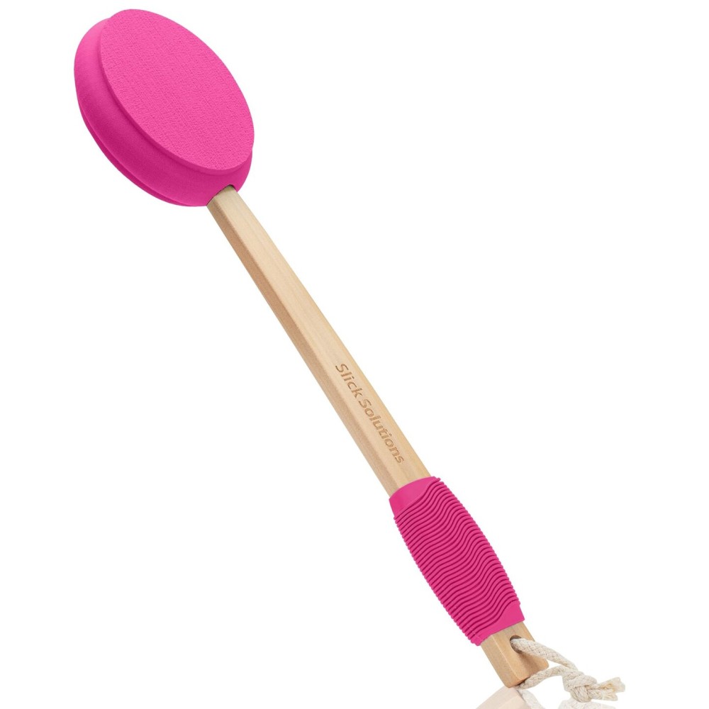 Slick- Lotion Applicator, 17 Inch, Hot Pink, Back Applicator Lotion, Certified Organic, Easy Reach Washable, Self Tanner for All Skin Tone