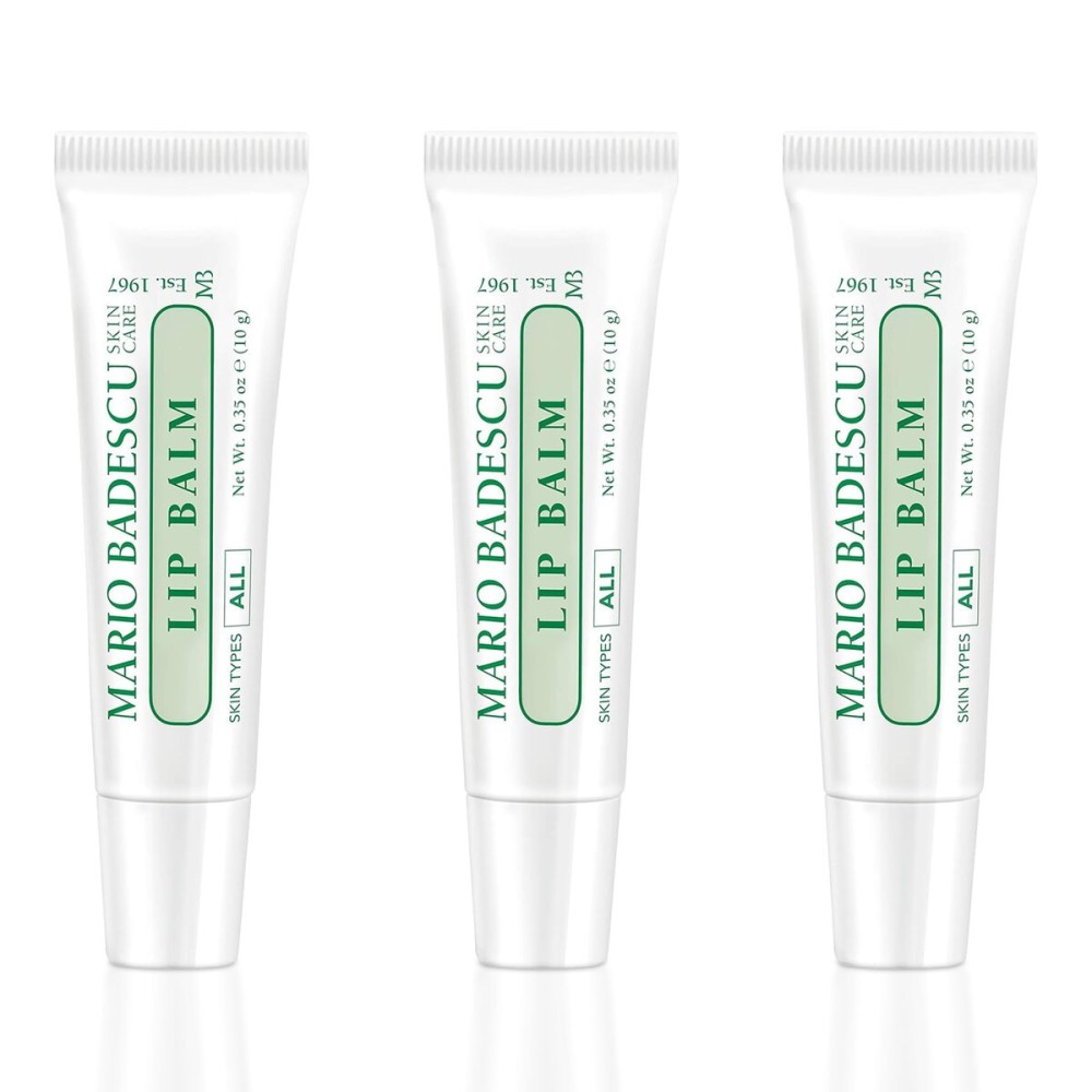 Mario Badescu Moisturizing Original Lip Balm for Dry Cracked Lips, Infused with Coconut Oil and Shea Butter, Ultra-Nourishing Lip Care Moisturizer for Soft, Smooth and Supple Lips, 3 Pack