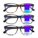 CLASAGA Progressive Multifocus Reading Glasses for Women, Pattern Print Blue Light Block Stylish Ladies Computer Readers (3 Mix, 2.25, x)