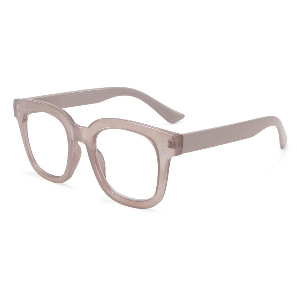 Madison Avenue Blue Light Blocking Glasses Oversized Fashion Blue Light Glasses for Women Anti Eyestrain & UV Protection Computer Eyeglasses (Milk Grey Brown)