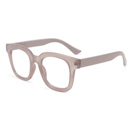 Madison Avenue Blue Light Blocking Glasses Oversized Fashion Blue Light Glasses for Women Anti Eyestrain & UV Protection Computer Eyeglasses (Milk Grey Brown)