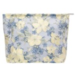 PAZIMIIK Makeup Bag Large Cotton Zipper Pouch for Purse Travel Canvas Make Up Organizer for Women Cosmetic,Brocade Blue