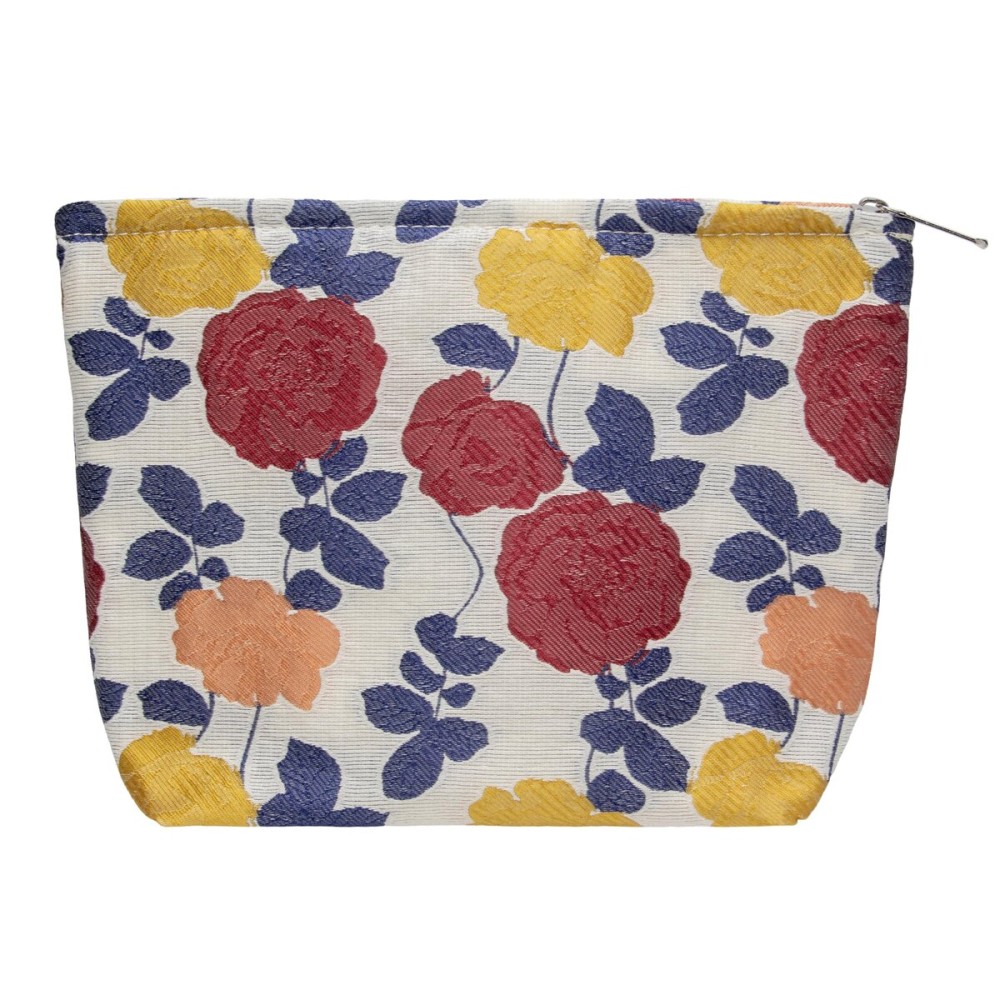 PAZIMIIK Makeup Bag Large Cotton Zipper Pouch for Purse Travel Canvas Make Up Organizer for Women Cosmetic,Rose Beige