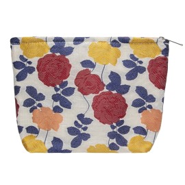 PAZIMIIK Makeup Bag Large Cotton Zipper Pouch for Purse Travel Canvas Make Up Organizer for Women Cosmetic,Rose Beige