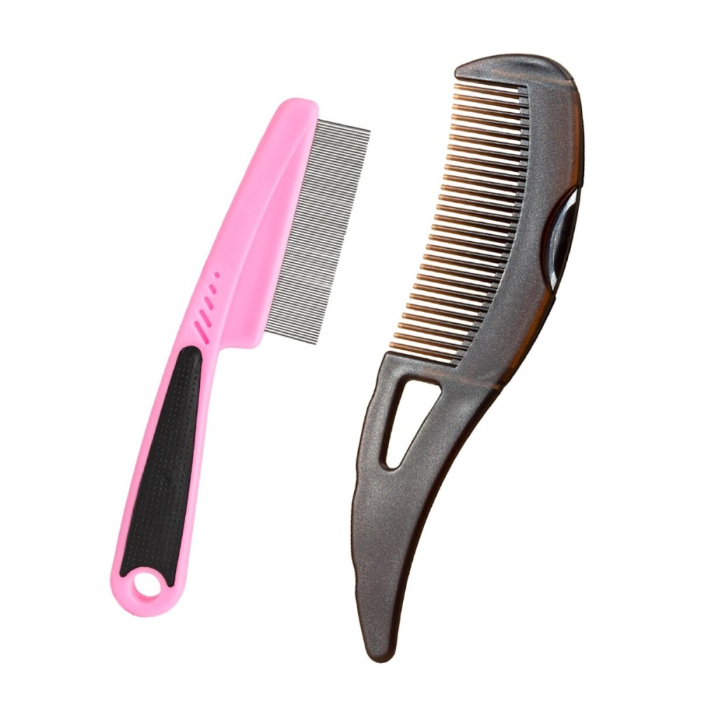Dandruff Comb Wide Tooth, Stainless Steel Fine Tooth Lice/Psoriasis Scalp Detox Comb for Women, Men & Kids, Professional Portable Sweep/Massage/Clean Shower Brush Tool for Hair Care/Growth (Pink)