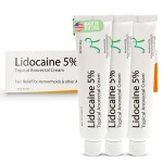 MOHNARK Maximum Strength 5% Lidocaine Hemorrhoid Treatment Cream for External and Internal Hemorrhoids Treatment Burn Itch Pain Relief Topical Anorectal Cream - 30 Gram Tube Made in USA 3PK