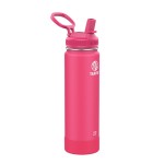 Takeya Actives 22 oz Water Bottle with Straw Lid - Double Wall Stainless Steel Insulation - Dishwasher Safe & BPA-Free - Removable Bumper - Dragon Fruit