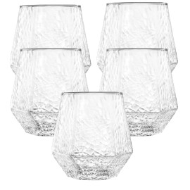 Oojami 40 count Diamond Unbreakable Stemless Plastic Wine Champagne Whiskey Glasses Elegant Durable Disposable Indoor Outdoor Ideal for Home, Office, Bars, Wedding, 12 Ounce Cups (Hammered Clear)