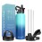 Water Bottle Insulated 32oz 40oz 64oz 128oz Straw Lid Spout Lid & 3 Lids, Leak Proof, Vacuum Insulated,Stainless Steel Water Bottle Wide Mouth for Sports, Gym or Office (40 oz Pacific Prince, 40 oz)