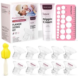 Nursi Luna Flange Sizing Kit 3 in 1 with 8PCS Flange Inserts 14/16/18/20mm, Silicone Flanges Insert Kit for 24mm Flange/Shield, Pumping Essentials Kit for Moms