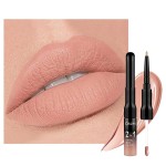 evpct 1Pcs Bright Pure Nude Pink Matte Lip Liner and Liquid Lipstick Stain Makeup Set for Women, Nude Long Lasting Smudge Proof Lipstick labiales matte mate larga duracion listip 24 hours originales