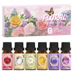 Soulorigin Floral Essential Oils Set, Fragrance Oil Gift Set for Diffuser, Natural Scent Diffuser Oil for Candle Making- Rose, Gardenia, Jasmine, Honeysuckle, Violet, Lilac