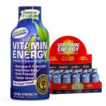 Vitamin Energy Immune+ Extra Strength Energy Shot Blue Raspberry 10 Pack, 260mg Natural Caffeine, B-Vitamins, Citicoline, Green Tea, Immunity & Focus Support, Zero Sugar, Gluten-Free 1.93 fl oz