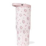 HydroJug Sport - Stainless Steel Tumbler with Straw, Vacuum Insulated, 32oz Leakproof Water Bottle, Ergonomic Design, Reusable, Dishwasher Safe, Rubber Base, Durable for Gym or Outdoors, Wildrose