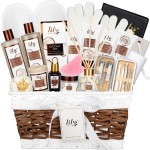 Coconut Vanilla Spa Gift Set for Women Christmas Gifts - Luxurious 28-Piece Body Care Collection, Moisturizing Bath & Body Basket Gift Set for Mother\'s Day, Birthday, Self Care Gift