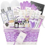 Christmas Gifts Spa Gift Set for Women - 22 Piece Lavender Luxury Bath & Body Basket with Bath Bomb, Lotion & Shower Gel | Bath Gift Set for Birthday Gifts, Mothers Day Gifts